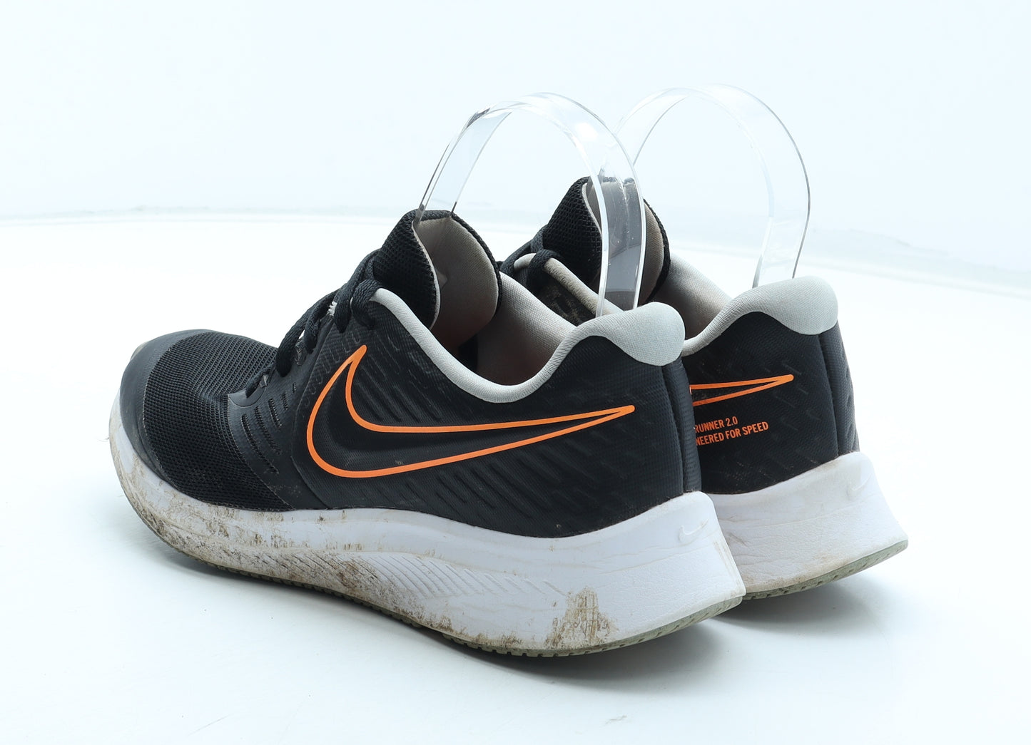 Nike Boys Black Polyester Trainer UK 4 37 - Star Runner 2.0