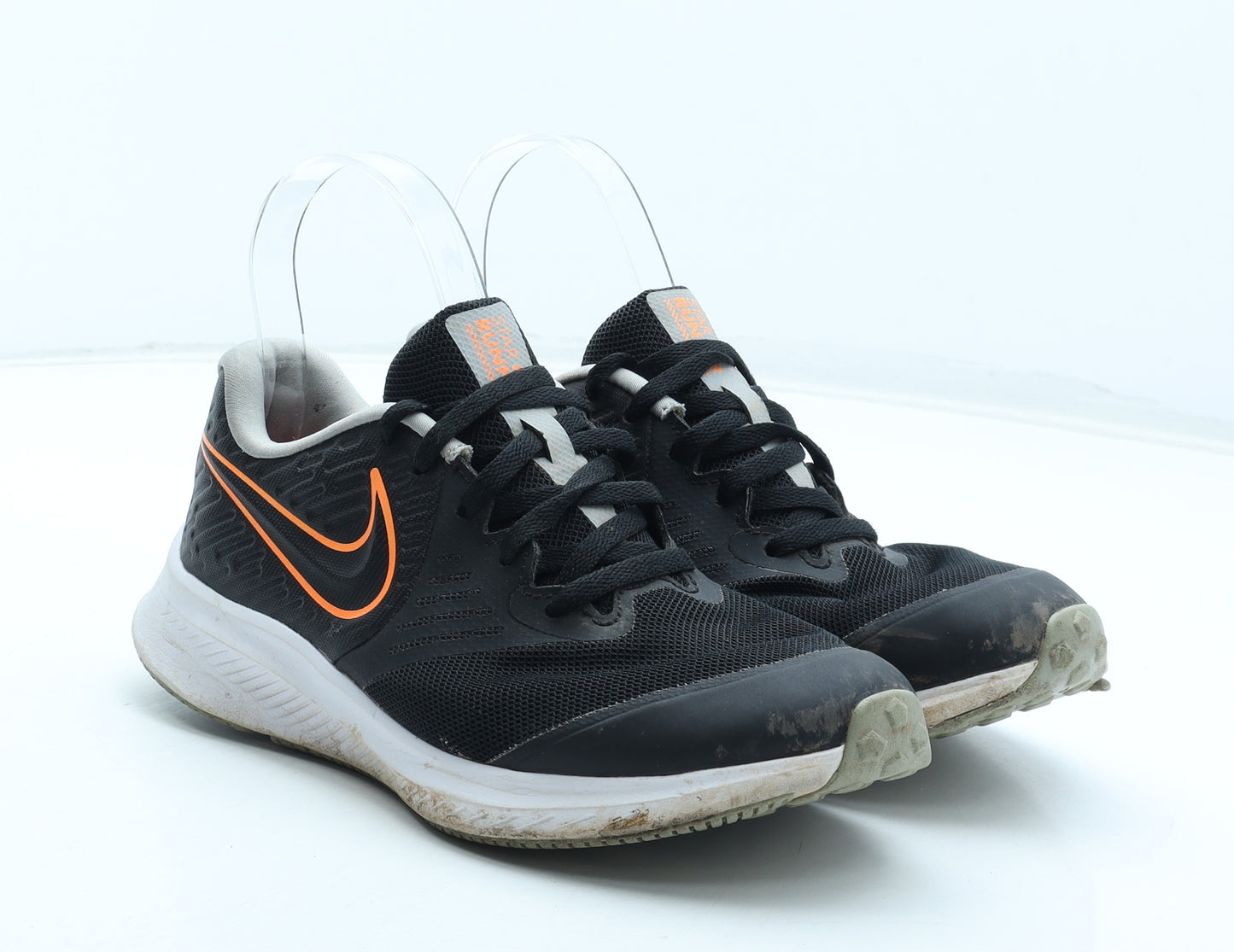 Nike Boys Black Polyester Trainer UK 4 37 - Star Runner 2.0
