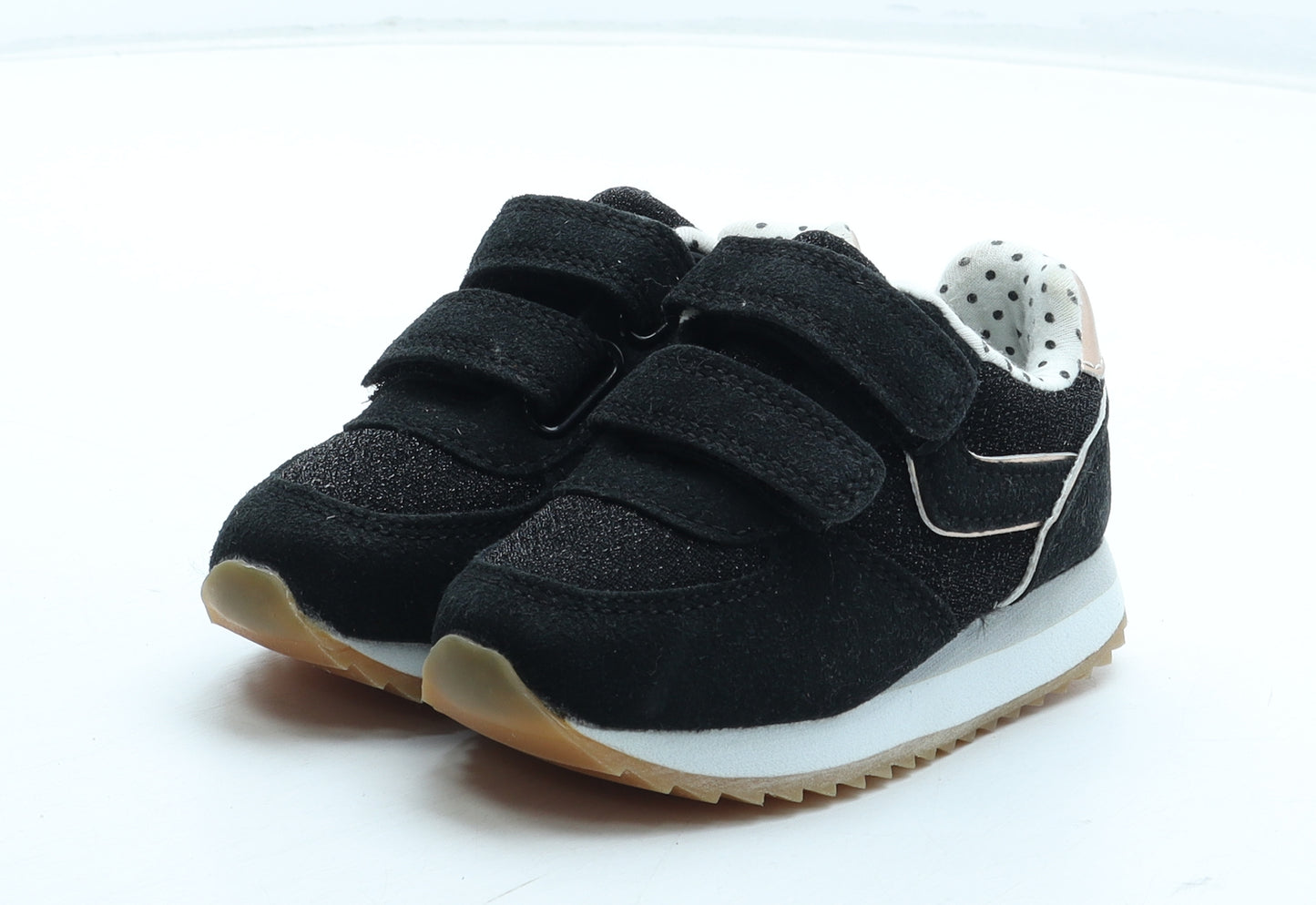 Primark Girls Black Polka Dot Polyurethane Trainer UK 5 22