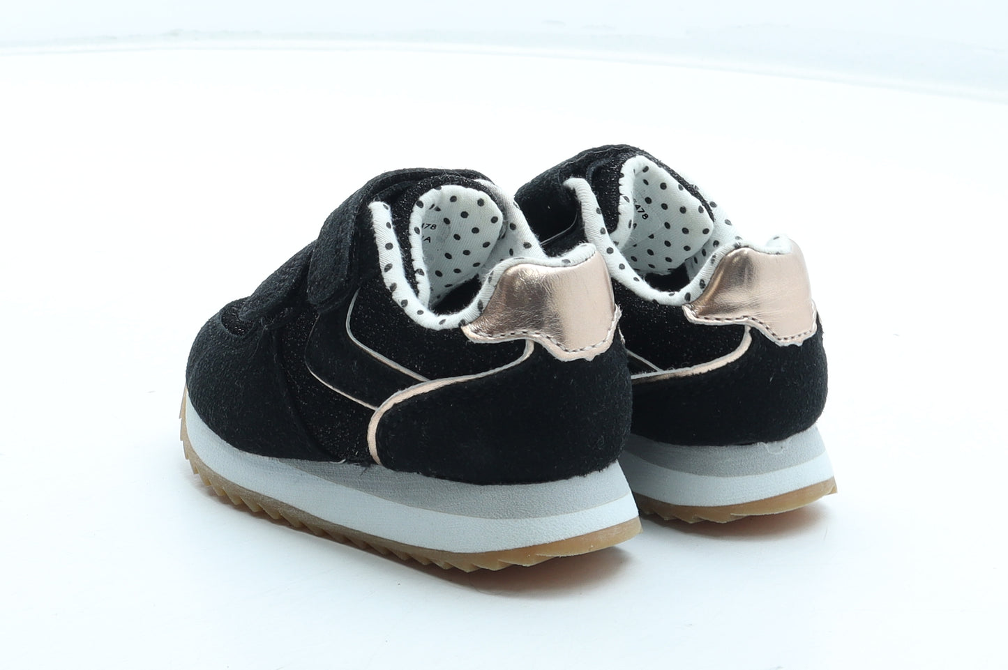Primark Girls Black Polka Dot Polyurethane Trainer UK 5 22