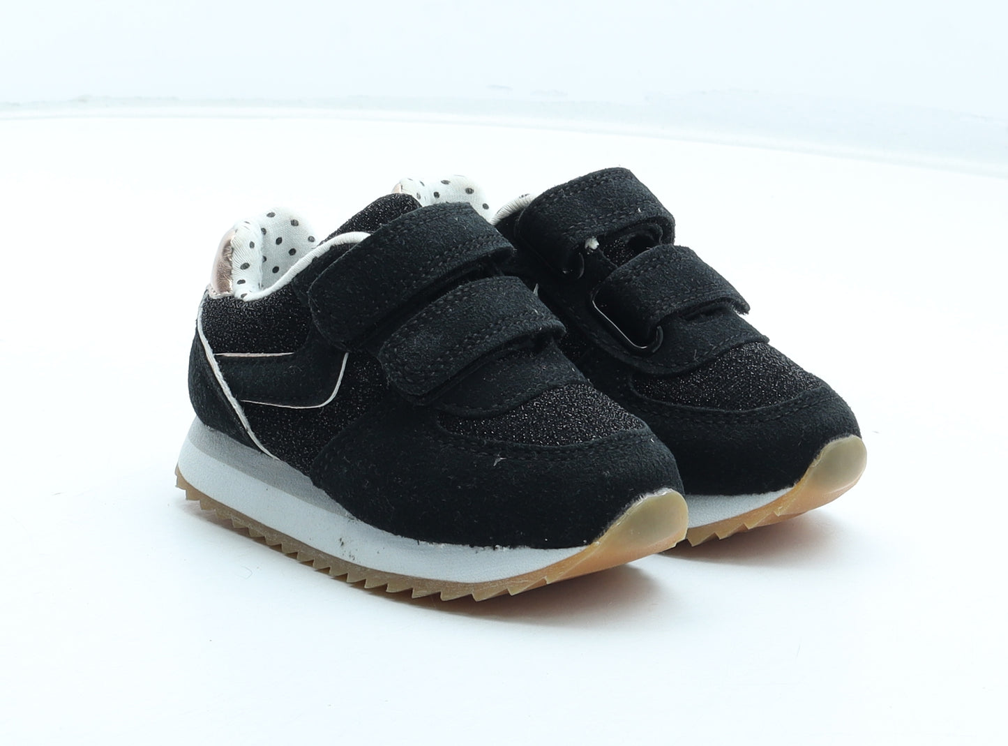 Primark Girls Black Polka Dot Polyurethane Trainer UK 5 22