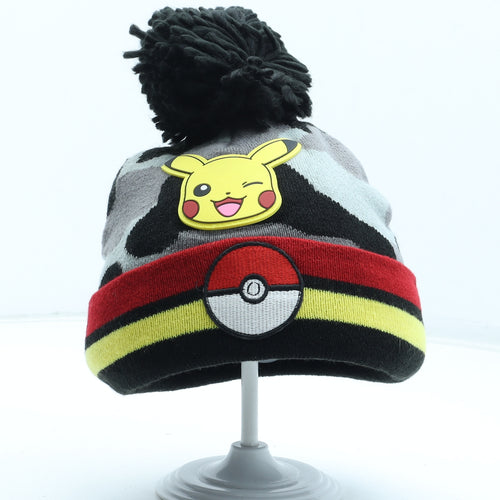 TU Boys Multicoloured Camouflage Acrylic Bobble Hat Size S - Pokémon Size 3-5 years