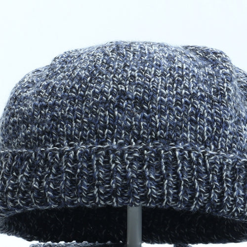 Preworn Mens Blue Acrylic Beanie One Size - Gloves included