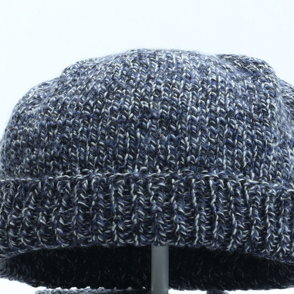 Preworn Mens Blue Acrylic Beanie One Size - Gloves included