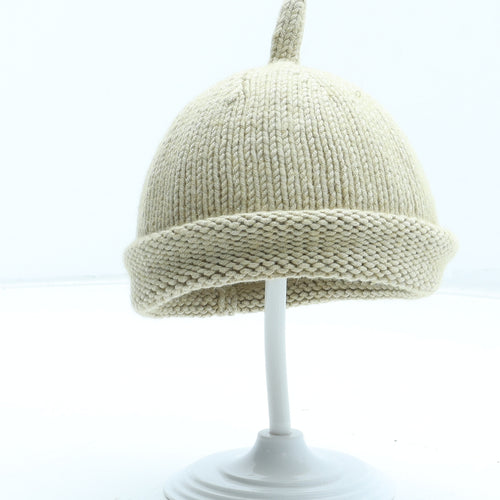 Preworn Boys Beige Acrylic Beanie Size S