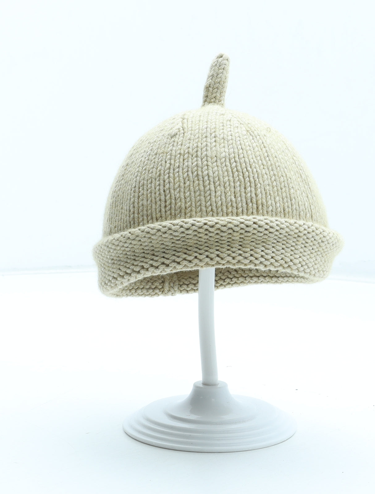 Preworn Boys Beige Acrylic Beanie Size S