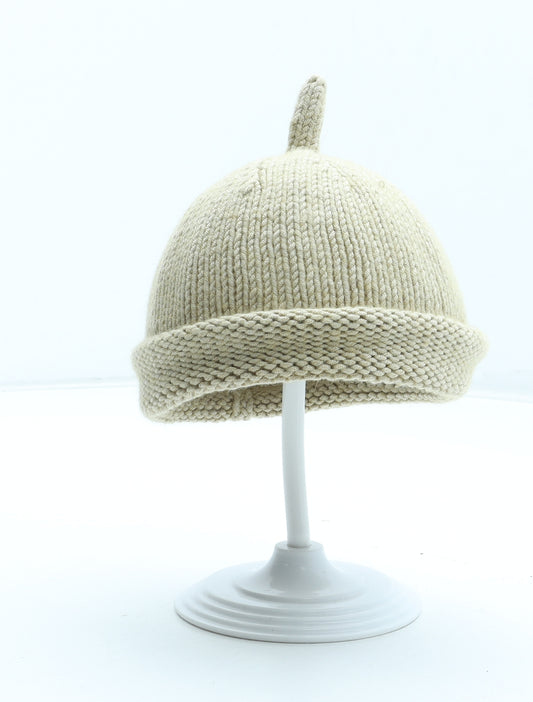 Preworn Boys Beige Acrylic Beanie Size S