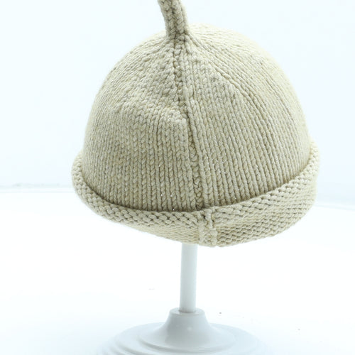 Preworn Boys Beige Acrylic Beanie Size S