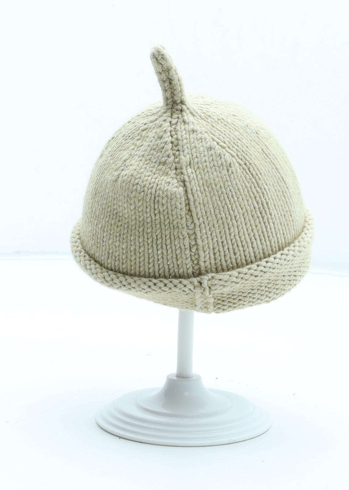 Preworn Boys Beige Acrylic Beanie Size S