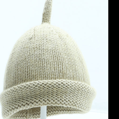 Preworn Boys Beige Acrylic Beanie Size S