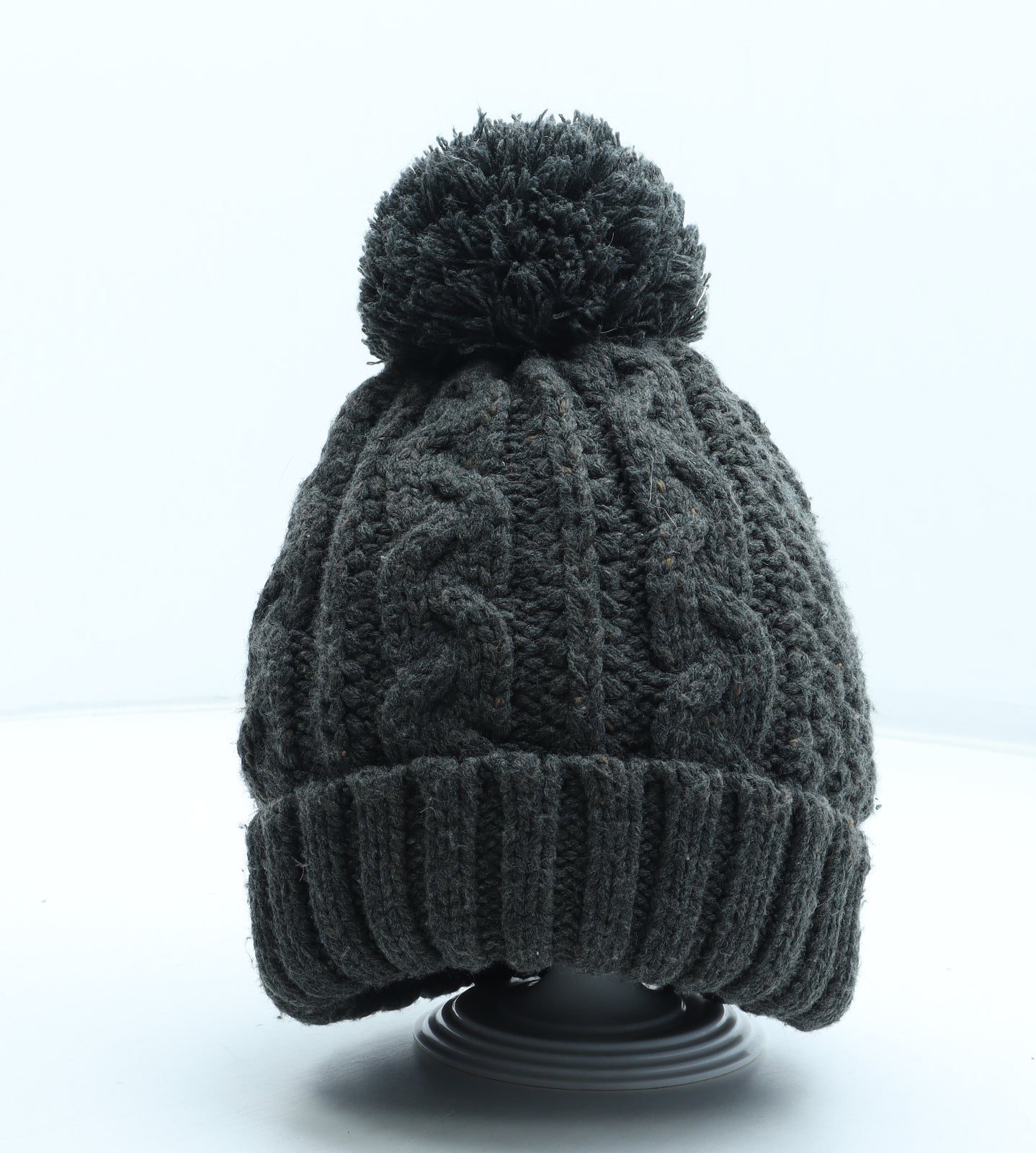 George Mens Grey Acrylic Winter Hat One Size