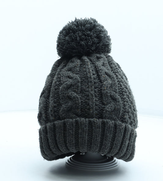 George Mens Grey Acrylic Winter Hat One Size