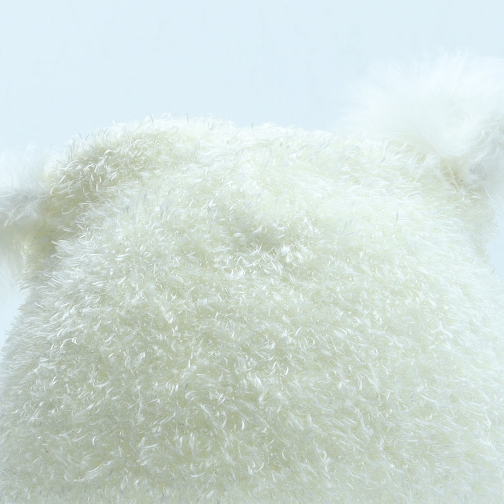 Preworn Girls White Polyester Bobble Hat Size S