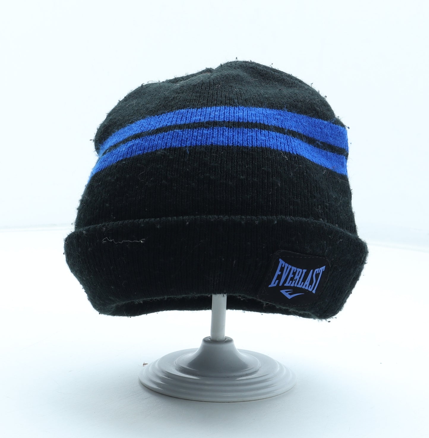 Everlast Mens Black Striped Acrylic Beanie One Size
