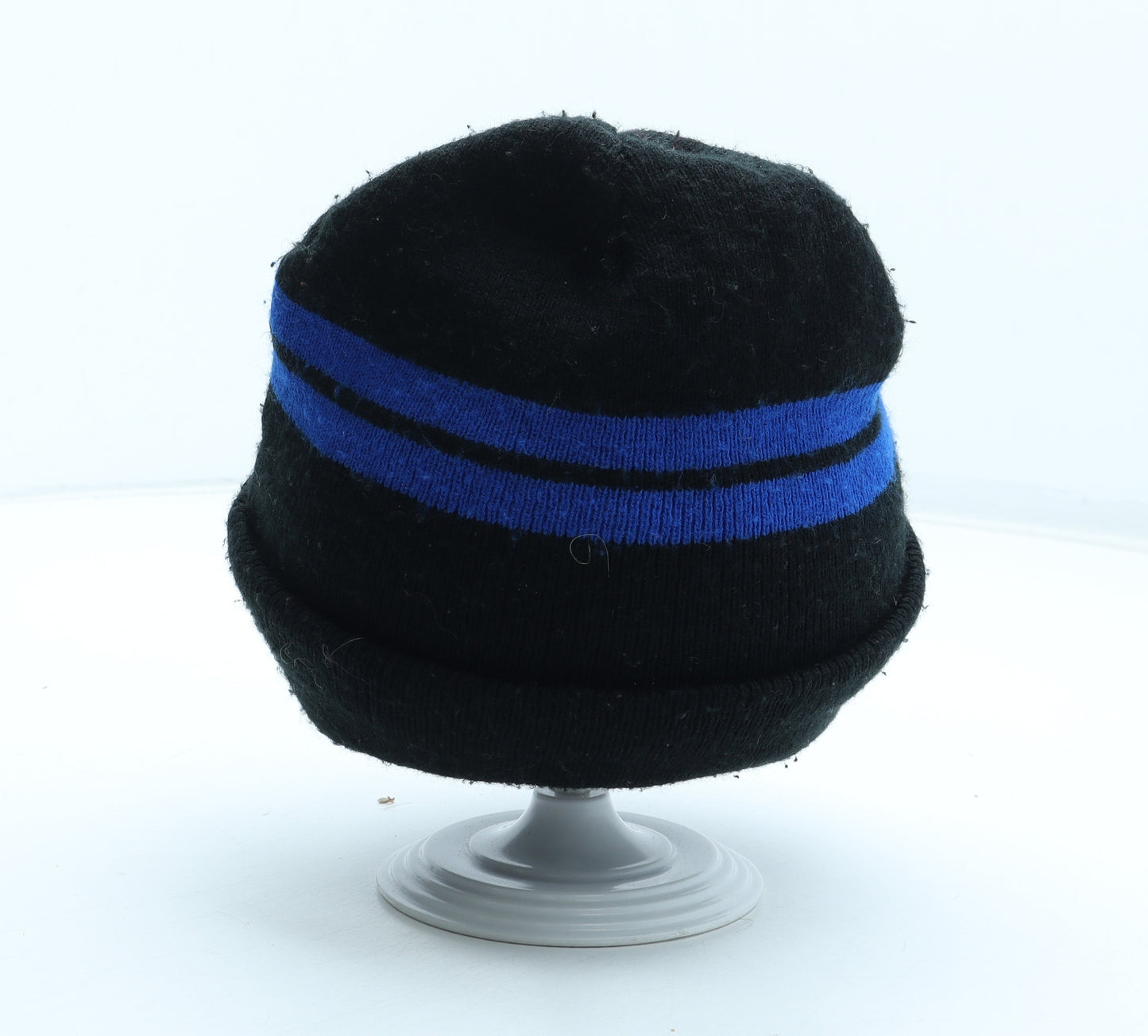 Everlast Mens Black Striped Acrylic Beanie One Size