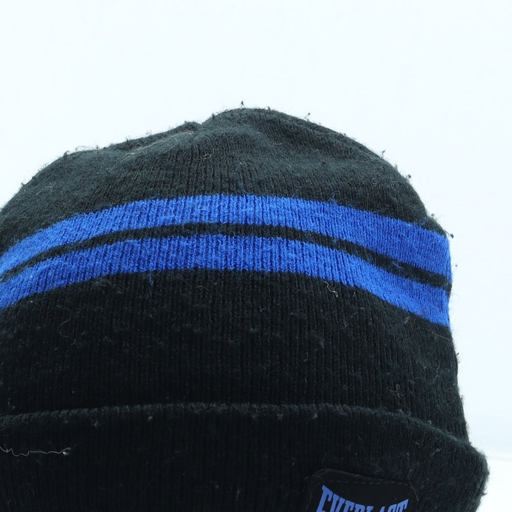 Everlast Mens Black Striped Acrylic Beanie One Size