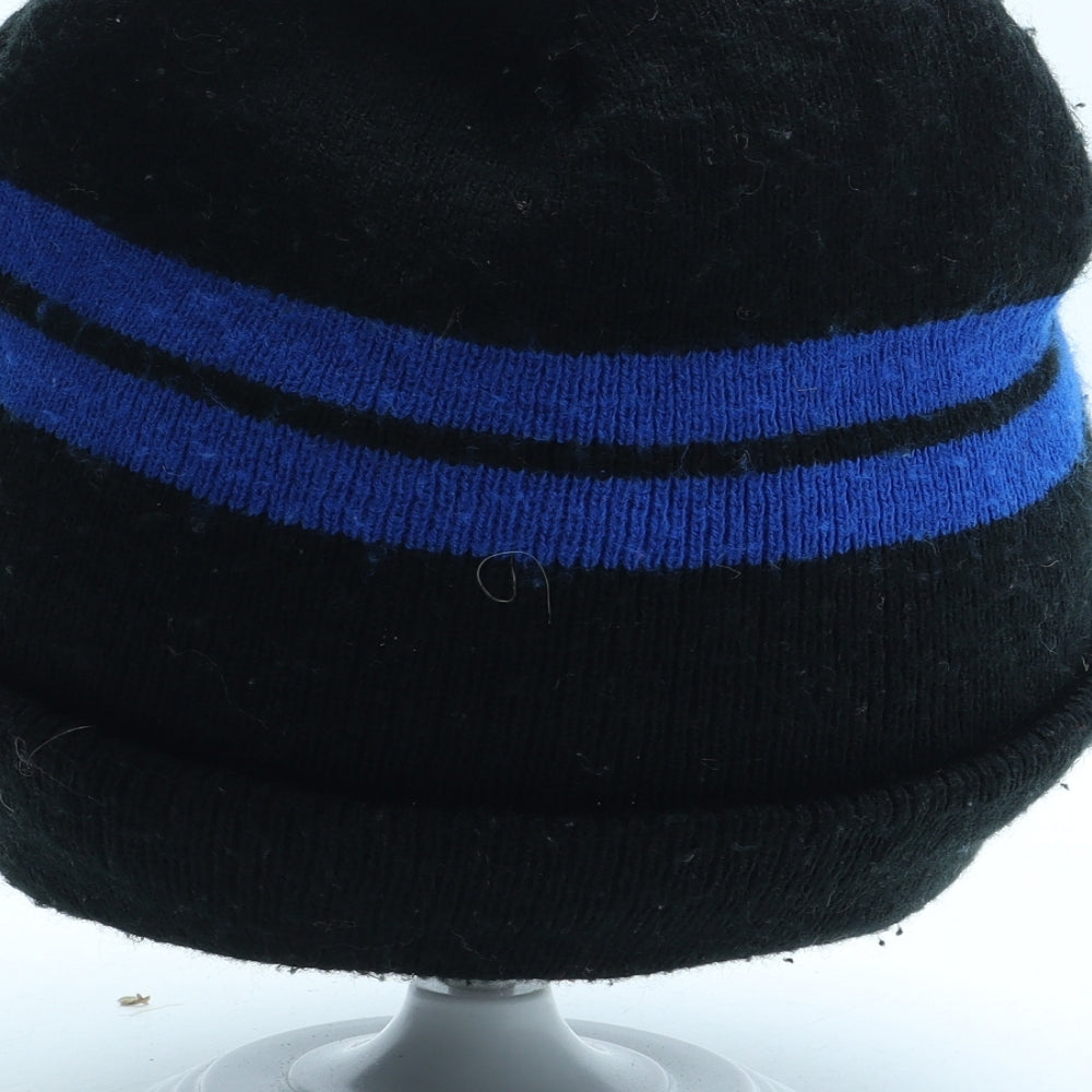 Everlast Mens Black Striped Acrylic Beanie One Size