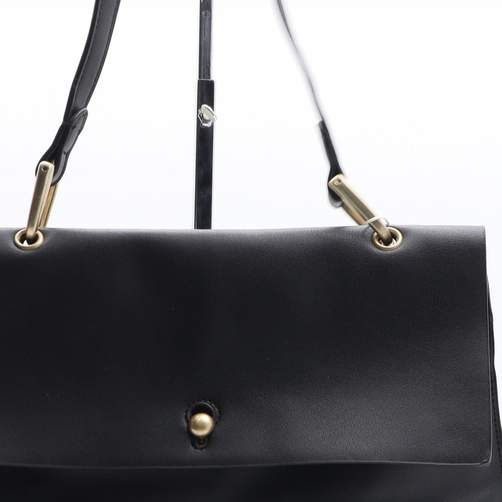 Warehouse Womens Black Polyurethane Shoulder Bag Size Medium