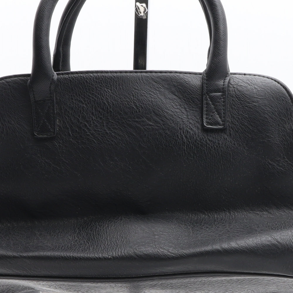 Lipsy Womens Black Colorblock Polyurethane Top Handle Bag Size Small