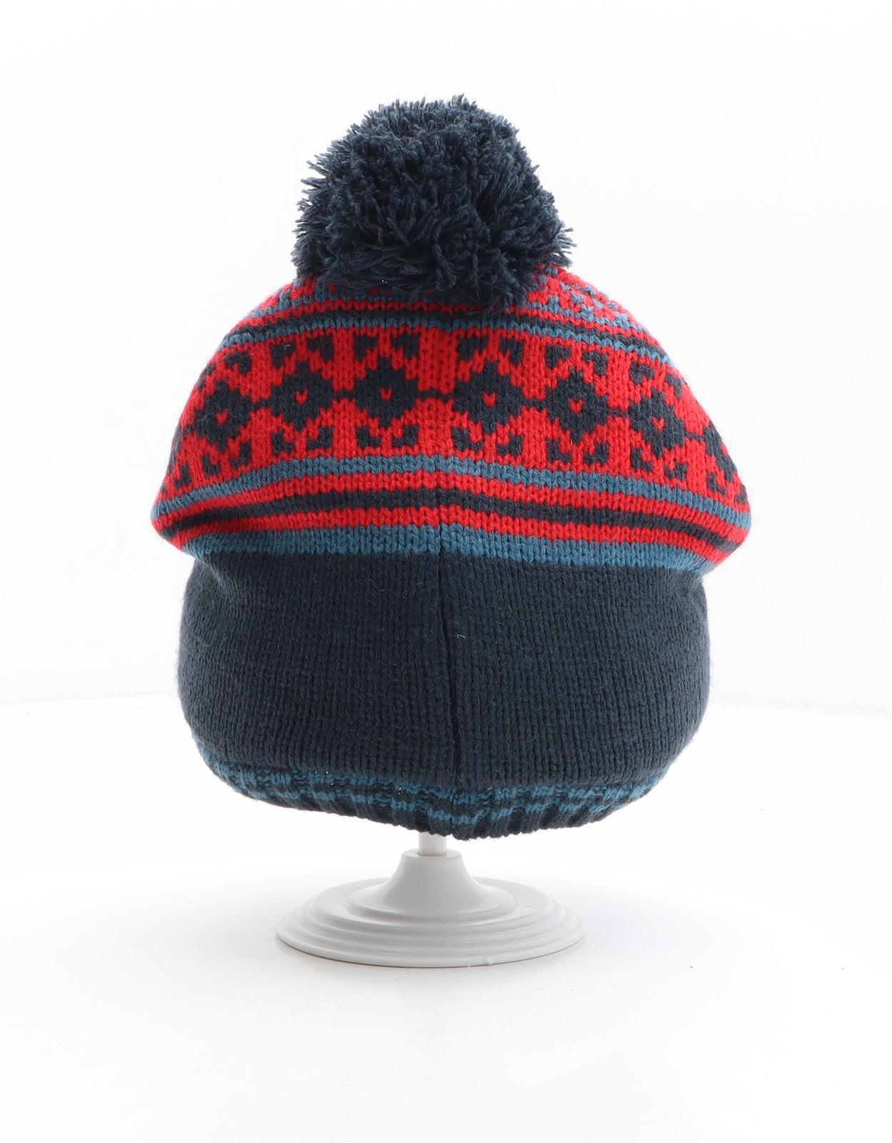 Mountain Warehouse Boys Blue Fair Isle Acrylic Bobble Hat One Size - Penguin