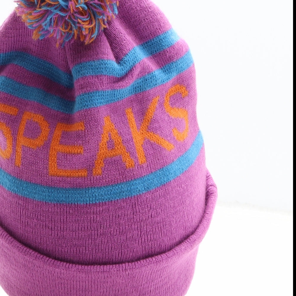 5 Peaks Womens Purple Acrylic Bobble Hat One Size