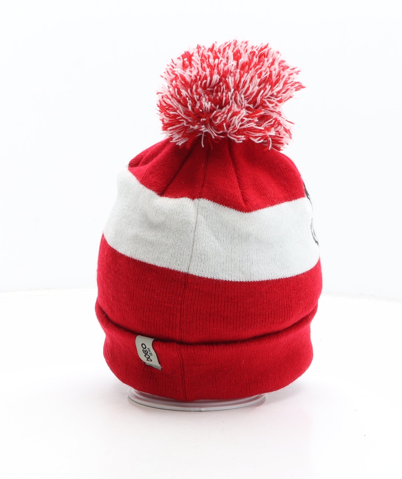 Brainsport Womens Red Geometric Acrylic Bobble Hat One Size