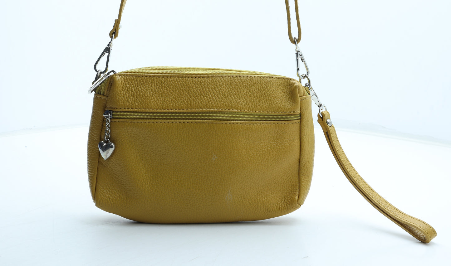 Preworn Womens Yellow Leather Crossbody Size Small
