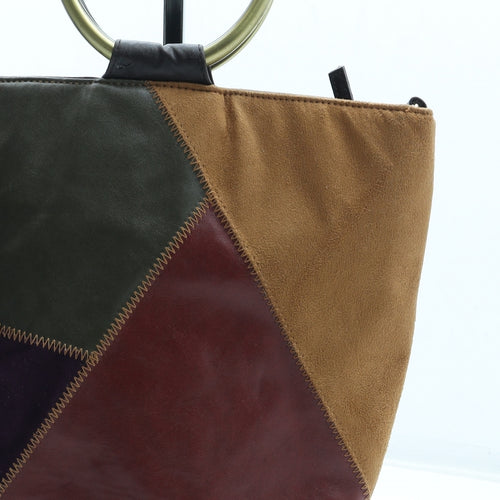 Preworn Womens Multicoloured Floral Leather Sling Bag Size Small