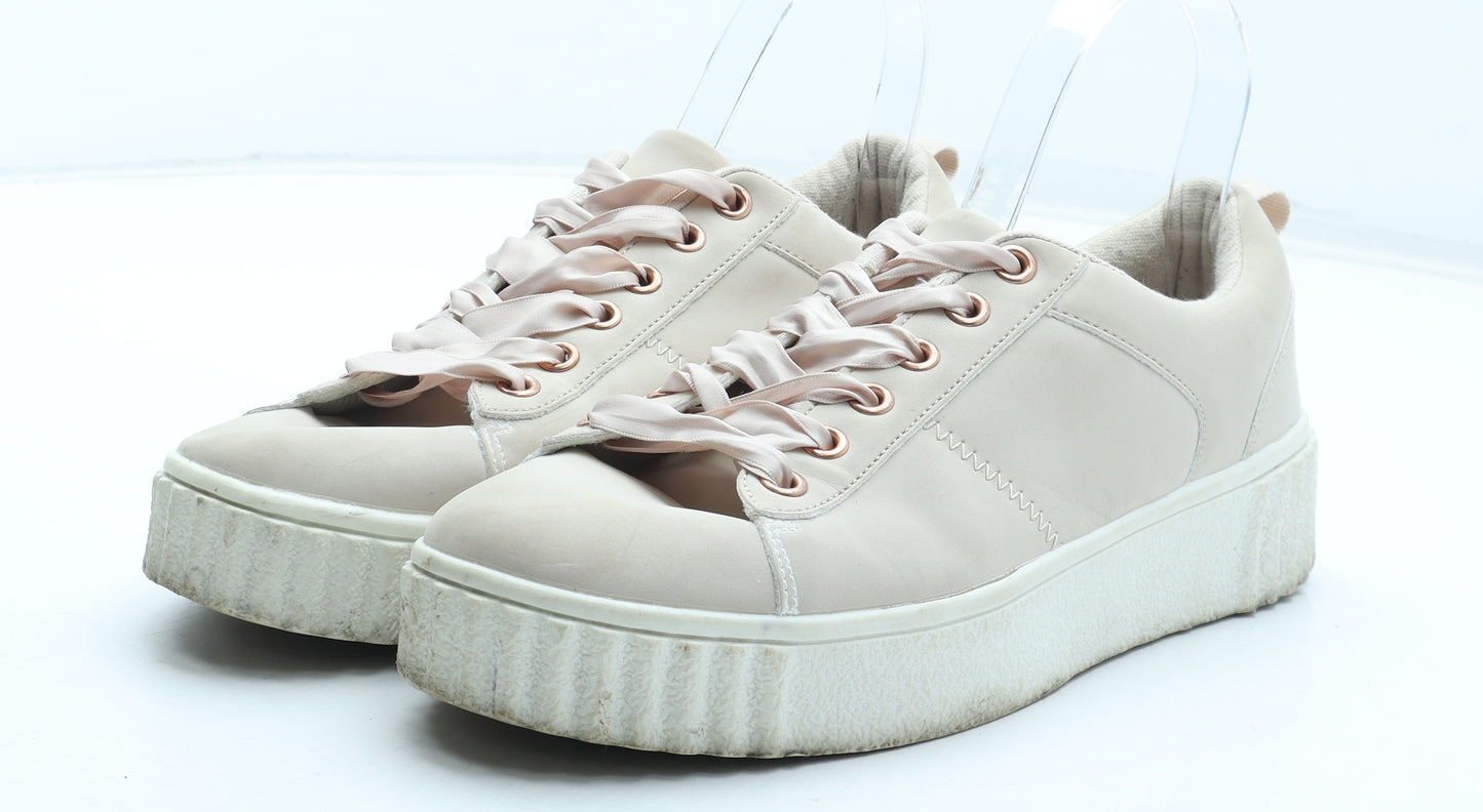 Primark Womens Pink Polyurethane Trainer UK