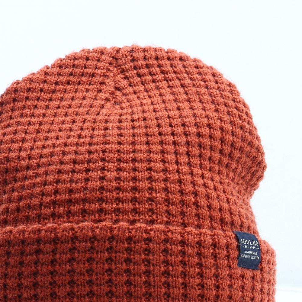 Joules Mens Orange Acrylic Beanie One Size