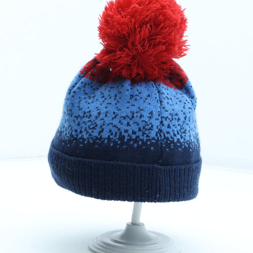 George Boys Blue Geometric Acrylic Bobble Hat Size S - Paw Patrol Size 1-3 years