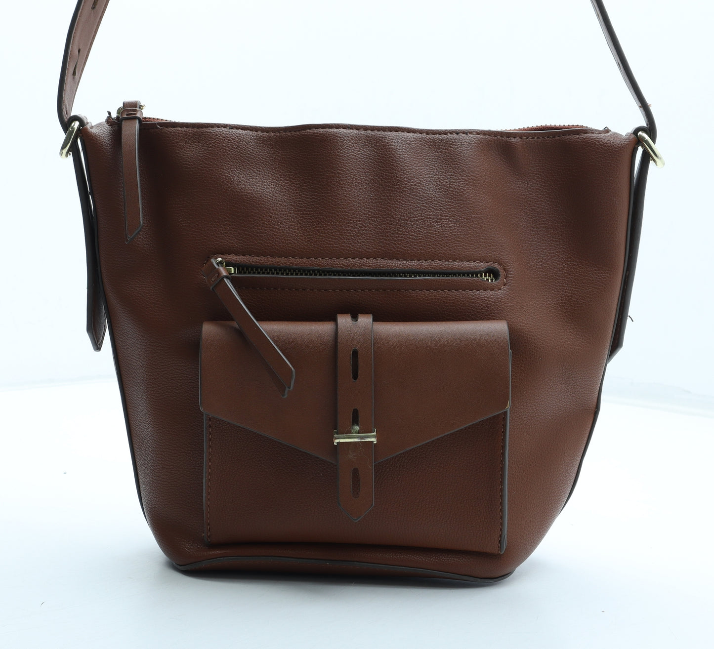 Jasper Conran Womens Brown Polyurethane Shoulder Bag Size Medium