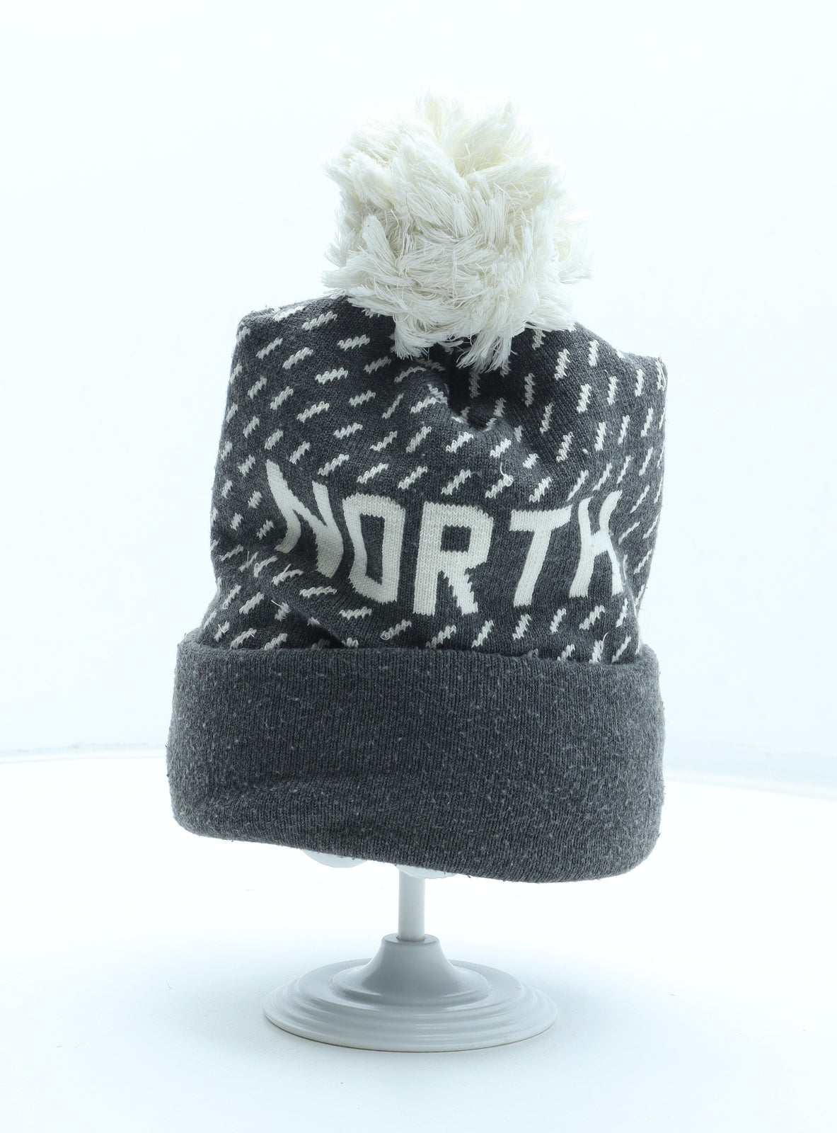 Askov Finlayson Mens Grey Geometric Acrylic Winter Hat One Size - NORTH