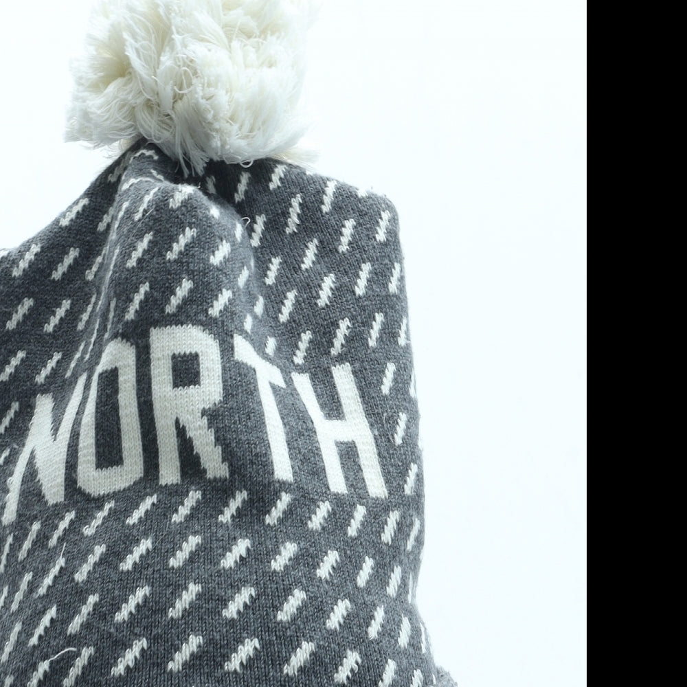 Askov Finlayson Mens Grey Geometric Acrylic Winter Hat One Size - NORTH