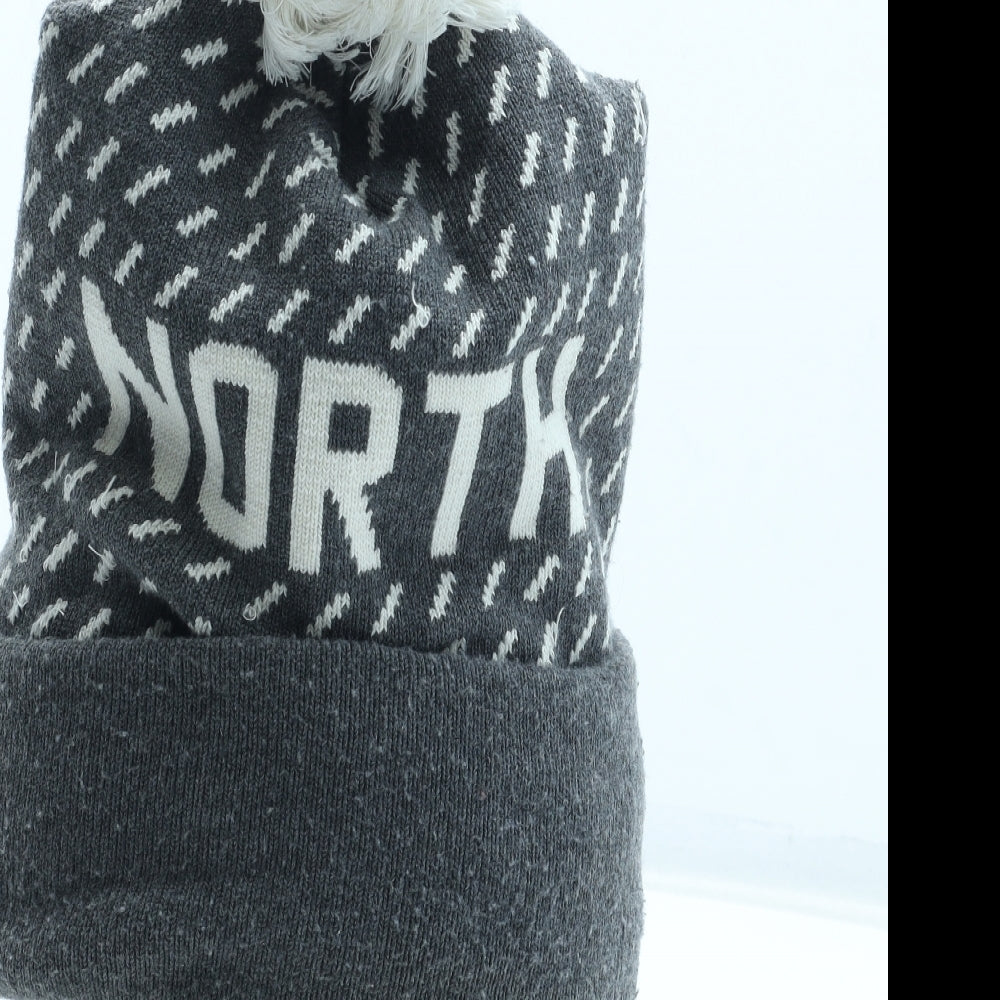 Askov Finlayson Mens Grey Geometric Acrylic Winter Hat One Size - NORTH