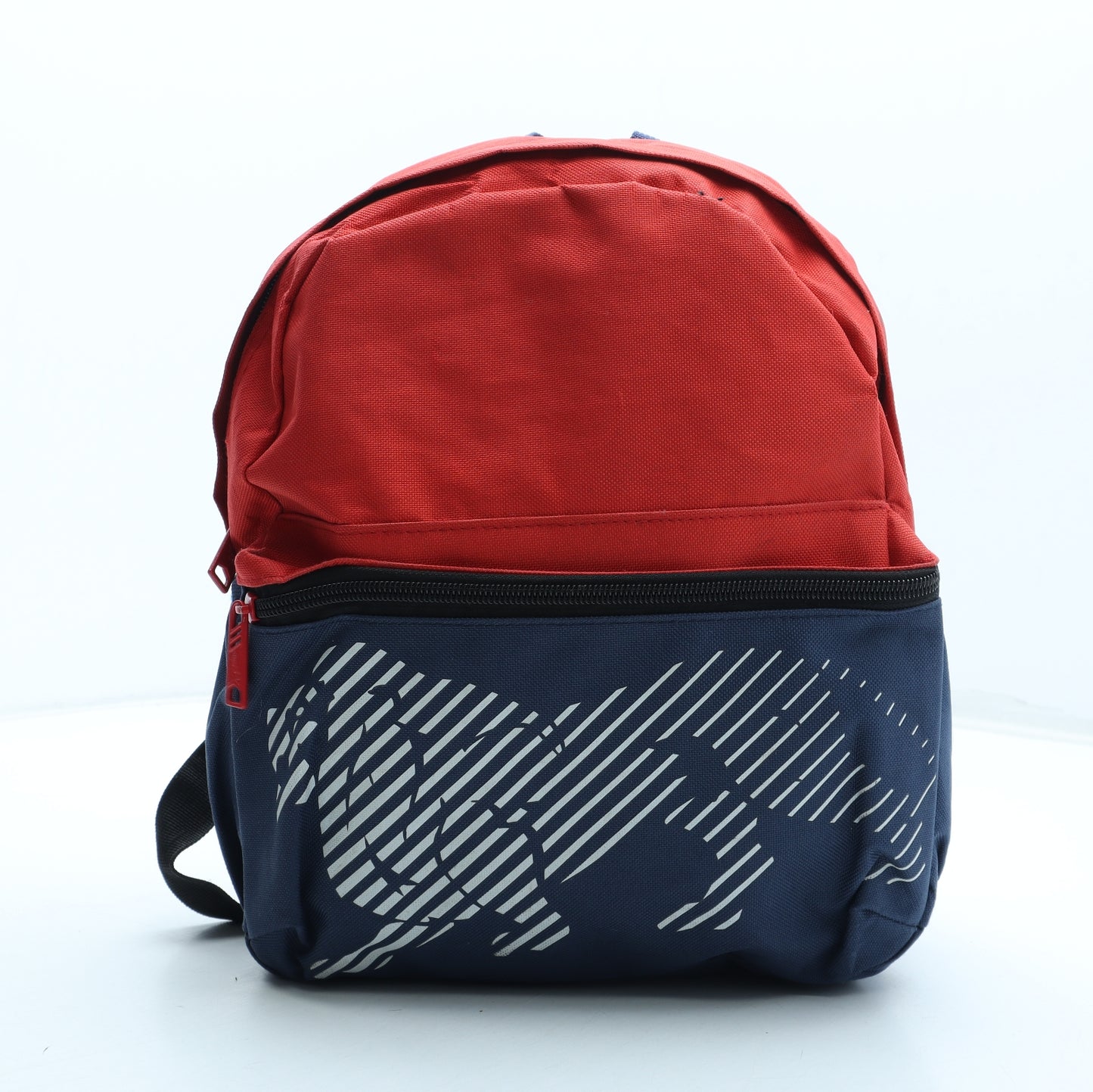 Lonsdale Boys Red Colourblock Polyester Backpack Size Medium Zip