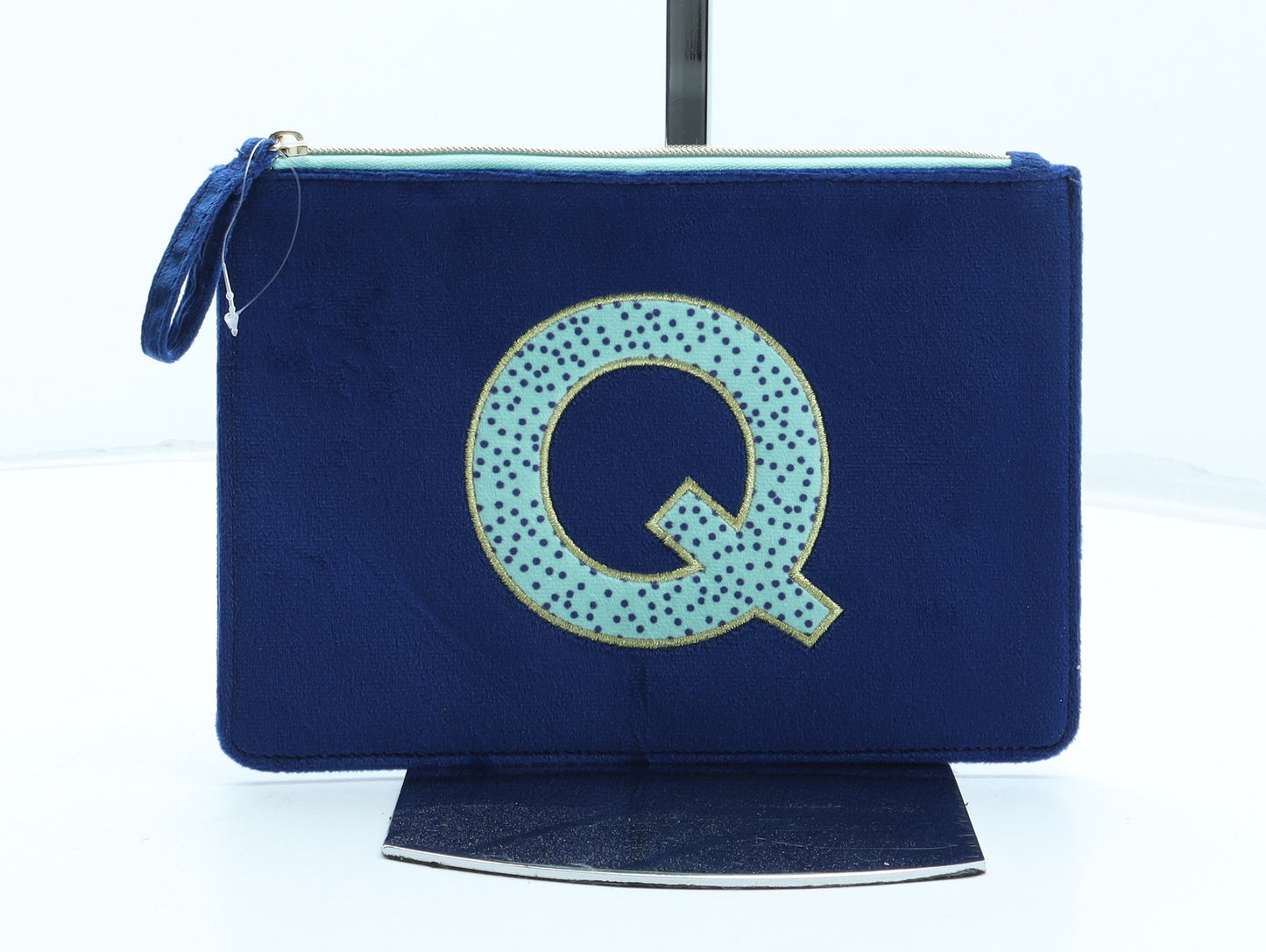 Marks and Spencer Womens Blue Polyester Clutch Size Small - Q Initial