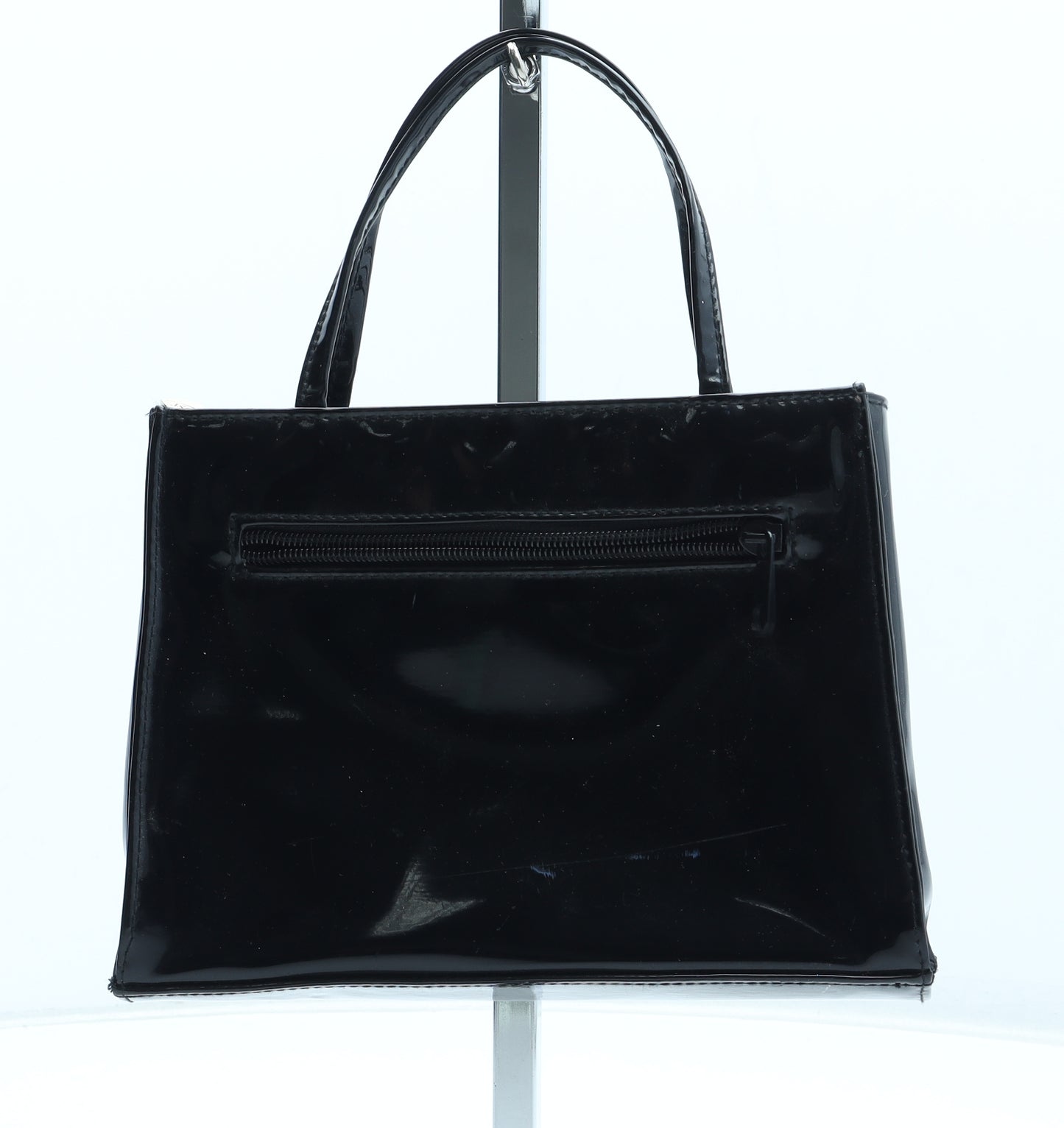 Clubhouse Womens Black Polyurethane Shoulder Bag Size Small
