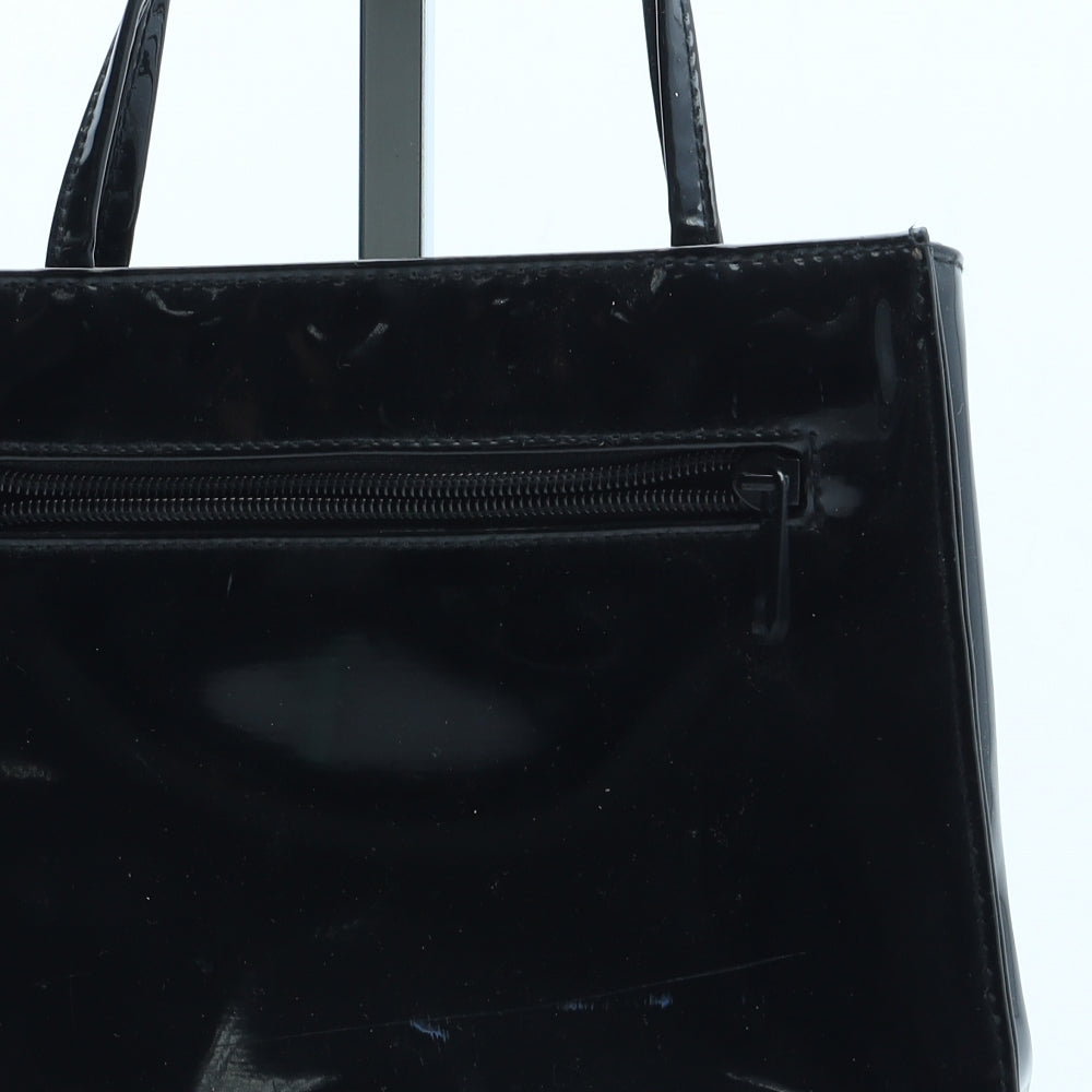Clubhouse Womens Black Polyurethane Shoulder Bag Size Small