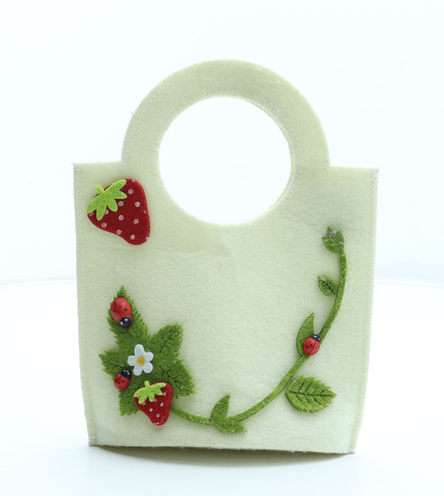 Preworn Girls Multicoloured Geometric Polyester Top Handle Bag Size Small - Ladybird Detail