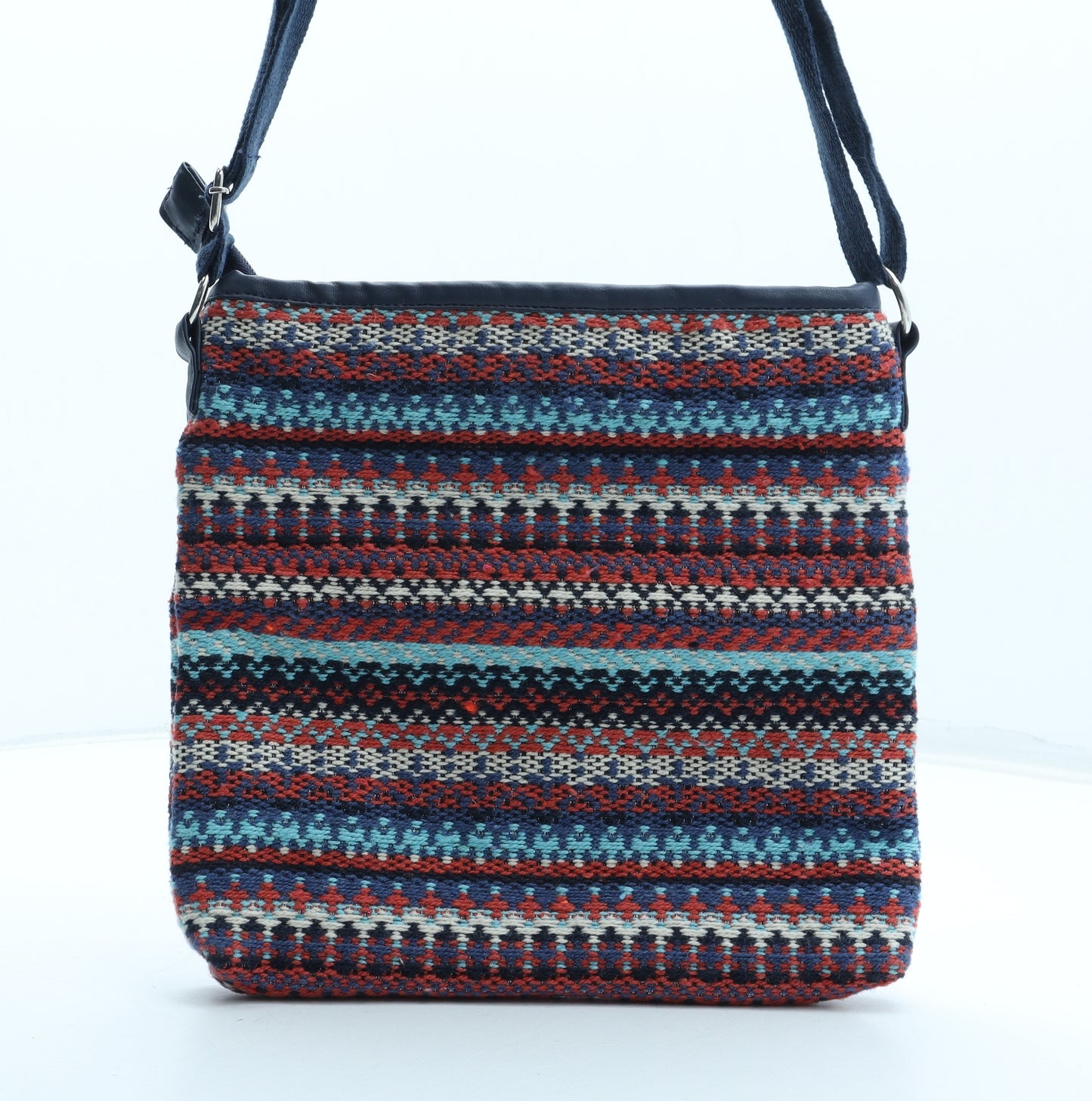 Country Rose Womens Multicoloured Geometric Polyester Crossbody Size Medium