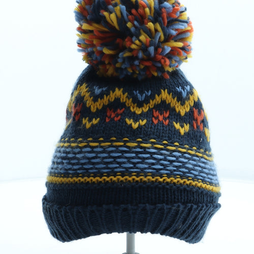 Nutmeg Boys Multicoloured Fair Isle Acrylic Bobble Hat Size S - Size 7-10 years