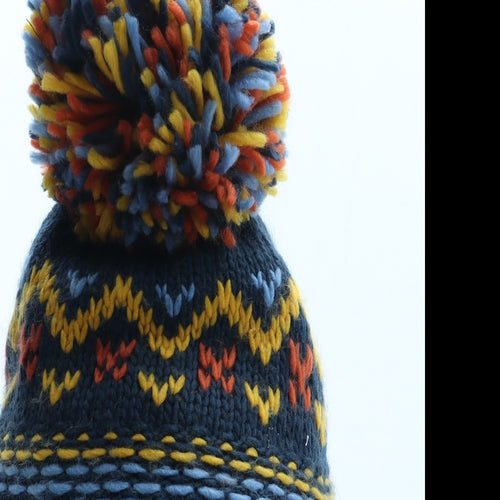 Nutmeg Boys Multicoloured Fair Isle Acrylic Bobble Hat Size S - Size 7-10 years