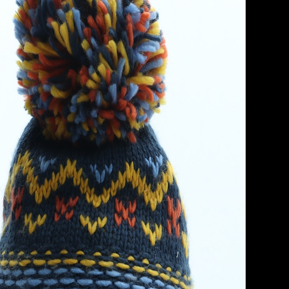 Nutmeg Boys Multicoloured Fair Isle Acrylic Bobble Hat Size S - Size 7-10 years