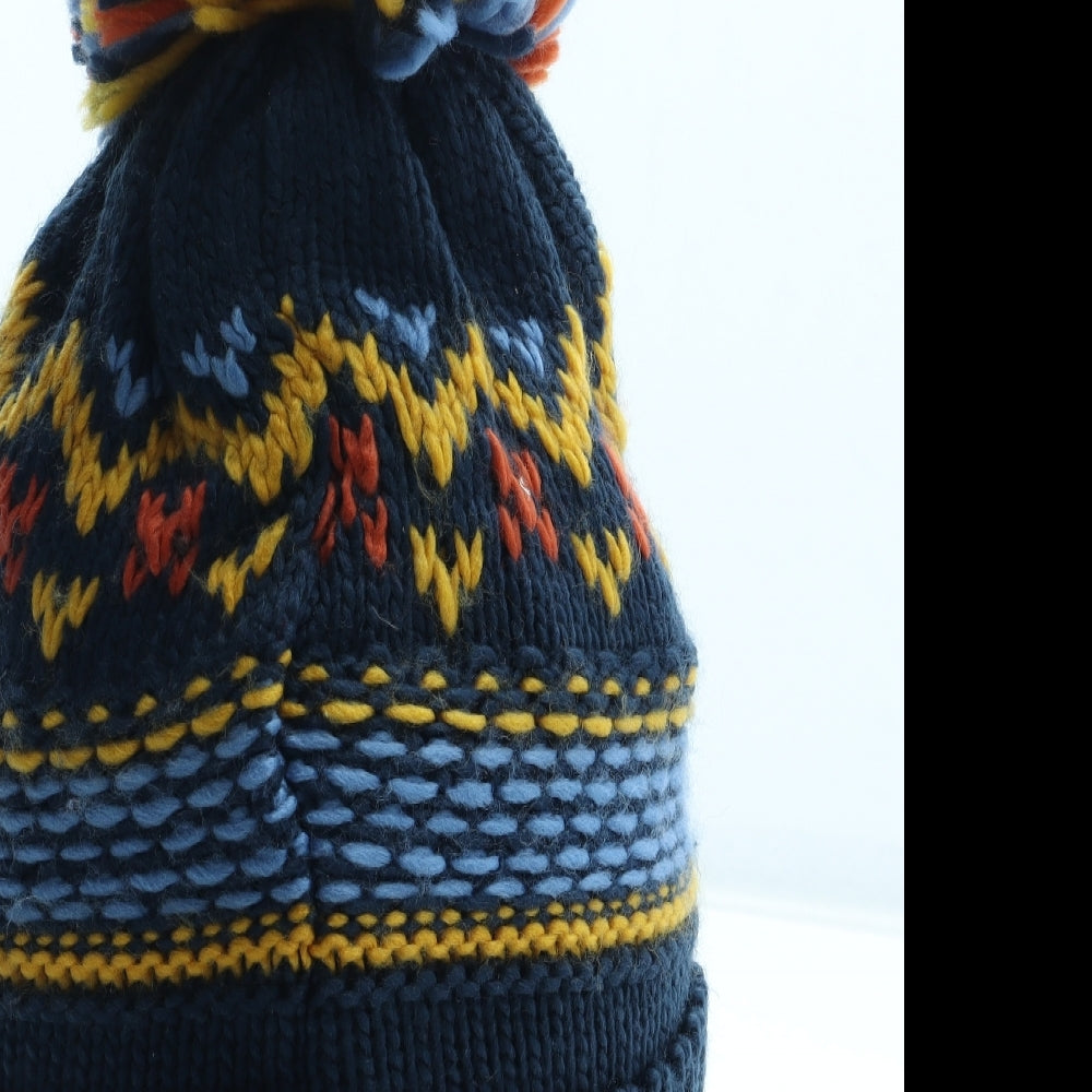 Nutmeg Boys Multicoloured Fair Isle Acrylic Bobble Hat Size S - Size 7-10 years