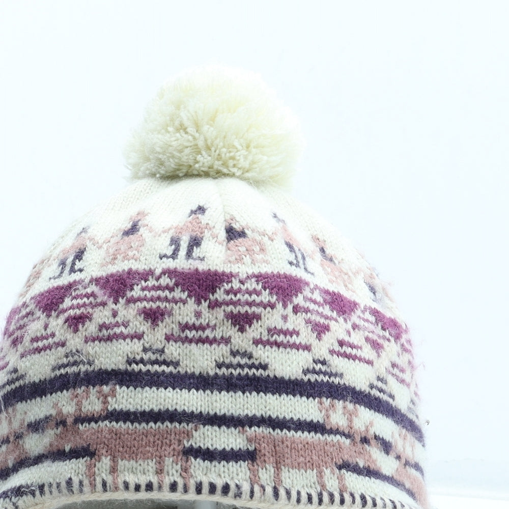 MANTARAY PRODUCTS Womens Multicoloured Fair Isle Acrylic Bobble Hat One Size