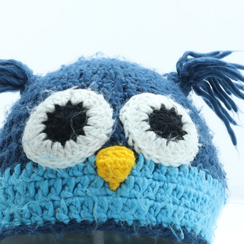 Hi Gear Boys Blue Acrylic Winter Hat Size L - Owl