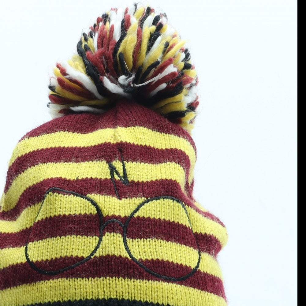 George Boys Multicoloured Striped Acrylic Bobble Hat Size S - Harry Potter Size 8-12 Years