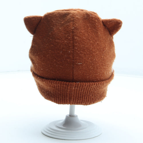 F&F Girls Orange Acrylic Beanie Size S - Fox Size 6-12 Years