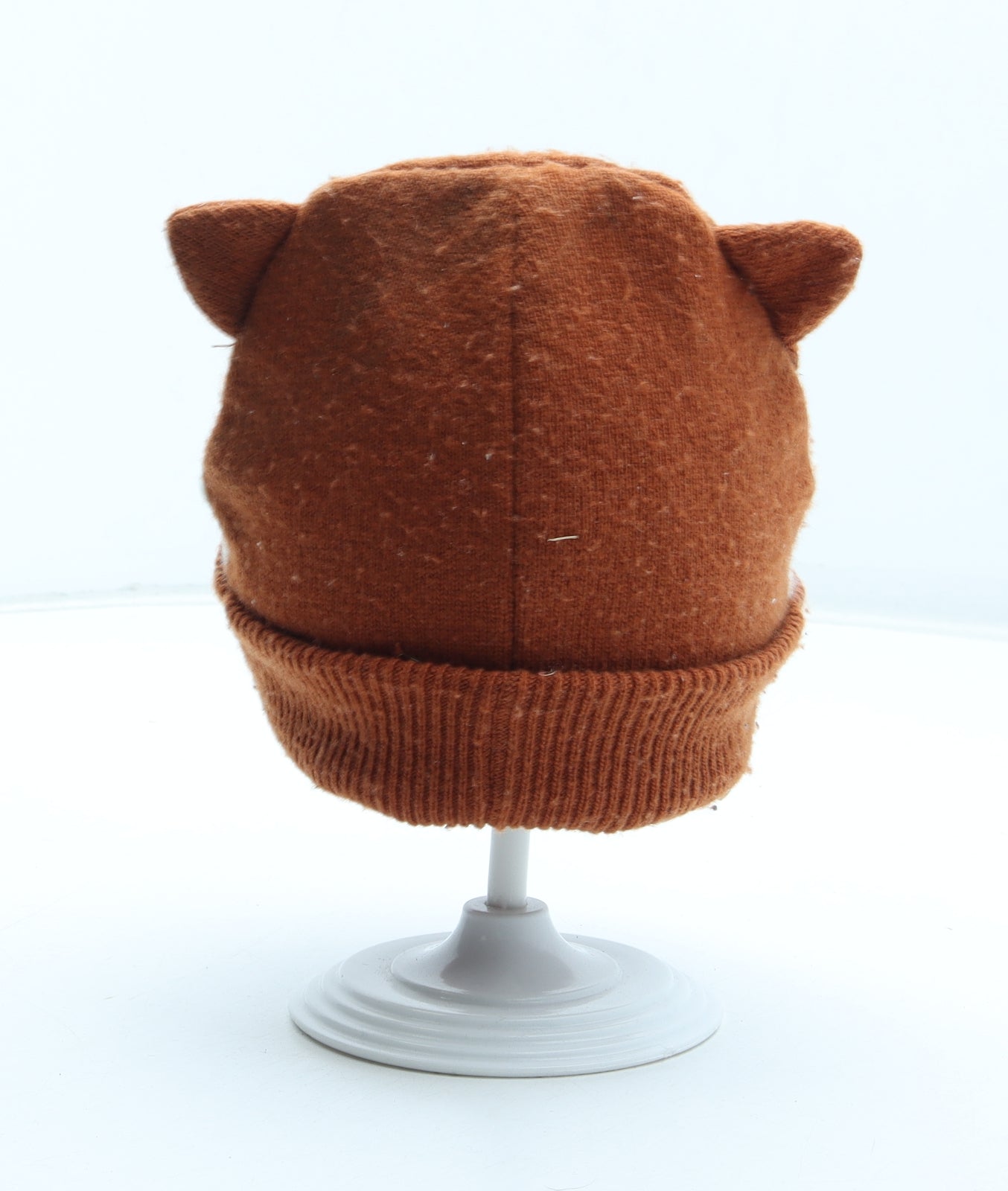 F&F Girls Orange Acrylic Beanie Size S - Fox Size 6-12 Years